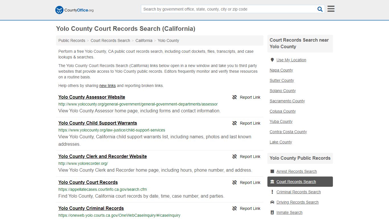 Yolo County Court Records Search (California) - County Office