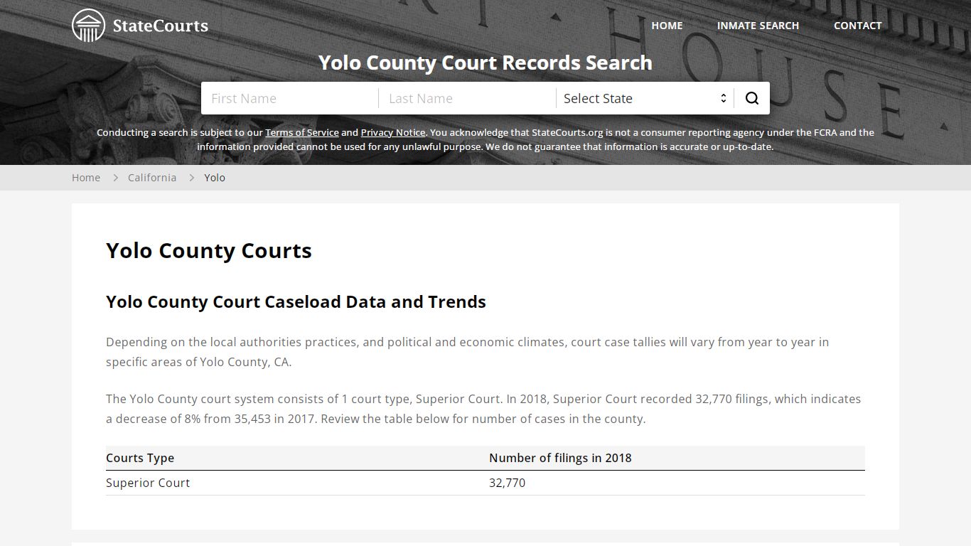 Yolo County, CA Courts - Records & Cases - StateCourts