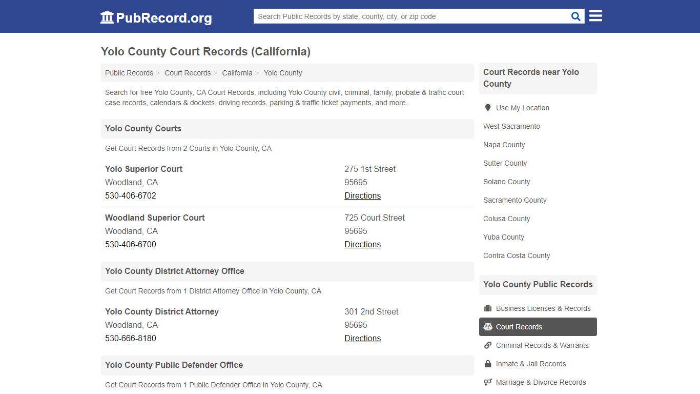 Free Yolo County Court Records (California Court Records) - PubRecord.org